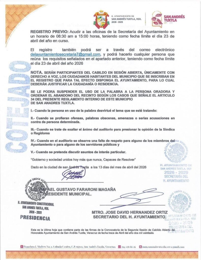 2-13-791x1024 El Ayuntamiento de San Andrés Tuxtla invita a la ciudadanía a participar en la Segunda Sesión de Cabildo Abierto 2026